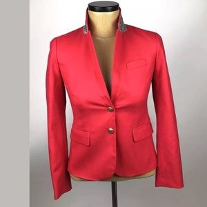 J Crew schoolboy classic blazer bright red 0